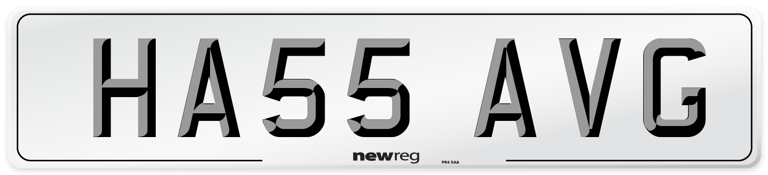 HA55 AVG Number Plate from New Reg